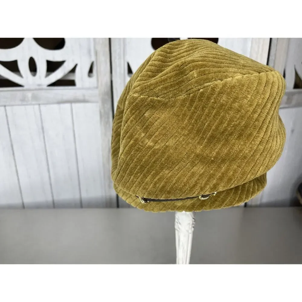 Vintage Mr. John Women's Classic Fabric Pillbox Style Hat Brown Green